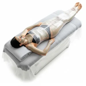 Twenty-four count of 70x108 inch sleek plastic sheets by APPEARUS for body wraps.