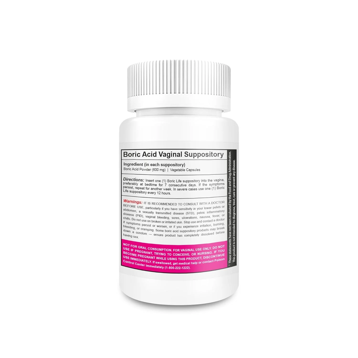 Boric Acid Suppositories - 600mg - 30 Count - NutraBlast - Image 2