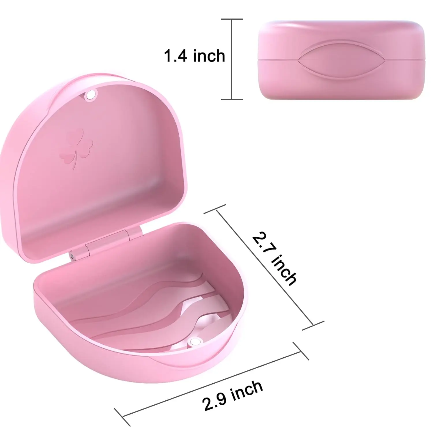 Pink ARGOMAX braces box provides secure storage for dentures and orthodontic appliances with a tight snap closure, made from high-quality, easy-to-clean PP material.