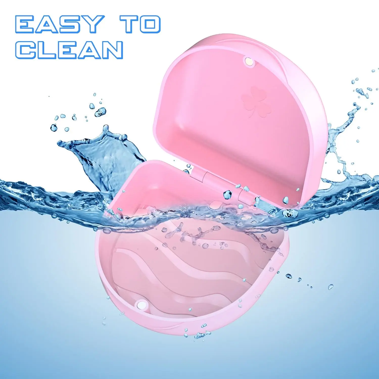 Pink ARGOMAX braces box provides secure storage for dentures and orthodontic appliances with a tight snap closure, made from high-quality, easy-to-clean PP material.