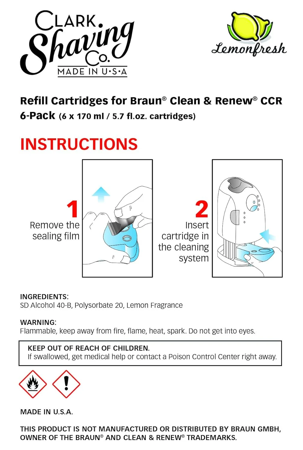 Braun Clean & Renew Refill Cartridges - 6 Pack - Image 2