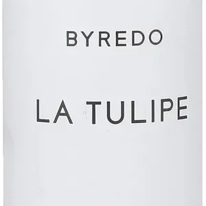 This is a bottle of Byredo La Tulipe Hair Mist for women, a floral fragrance with notes of tulip, rhubarb, and woodsy scents.