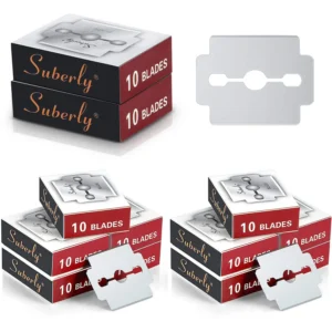 This image displays 120 stainless steel replacement blades for a callus shaver and corn plane, neatly organized in individual boxes for easy storage and foot care.