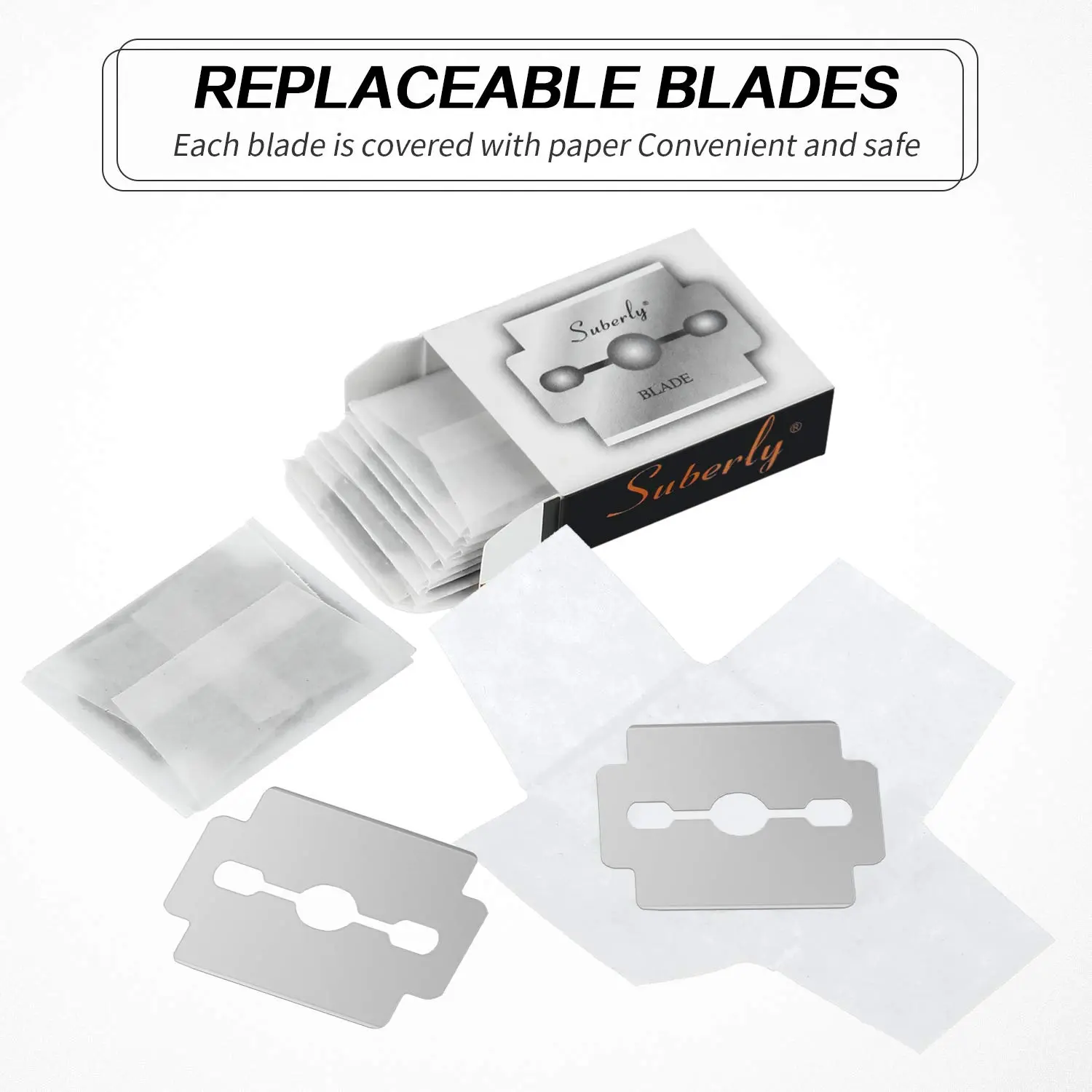 This image displays 120 stainless steel replacement blades for a callus shaver and corn plane, neatly organized in individual boxes for easy storage and foot care.