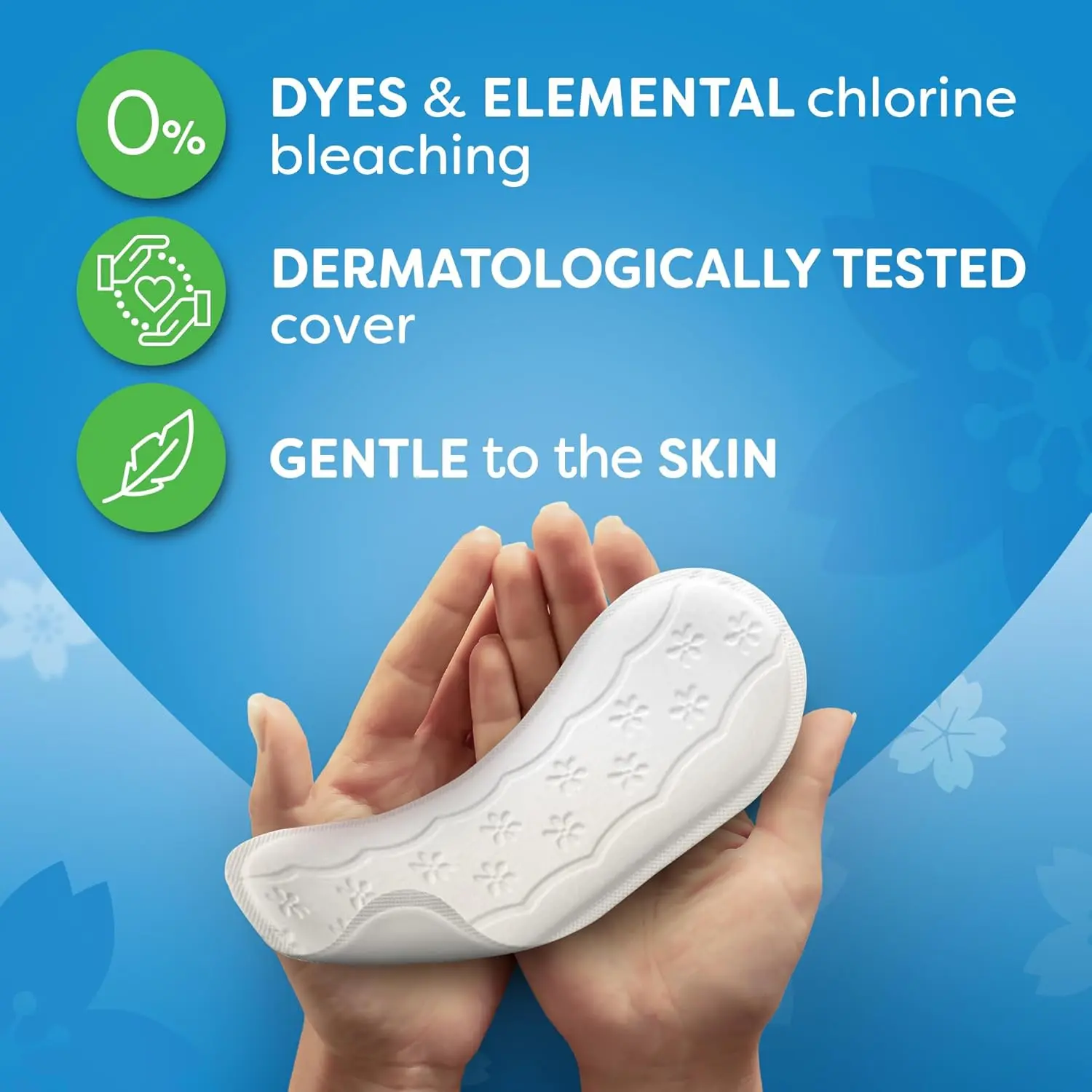 Pack of Carefree Cotton Feel perfume-free panty liners with breathable design and natural cotton extract for all-day freshness and comfortable, secure protection.