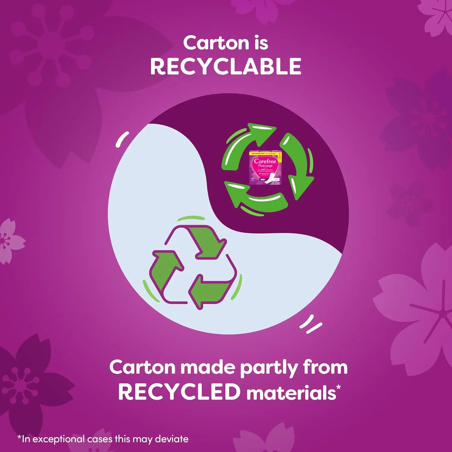 This image shows a Carefree Large unscented panty liner, designed for daily freshness, comfort and discreet protection, ideal for sensitive skin.