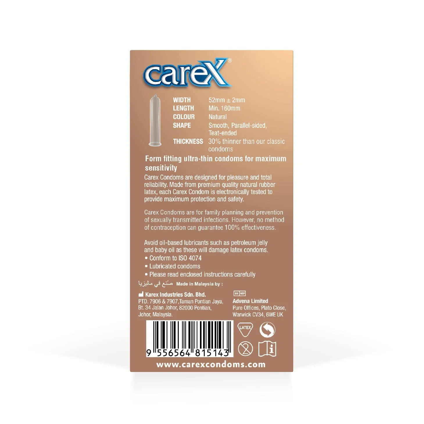 Carex Zero Thin Condoms - Ultra Thin, Sensitive - 12 Count - Image 3