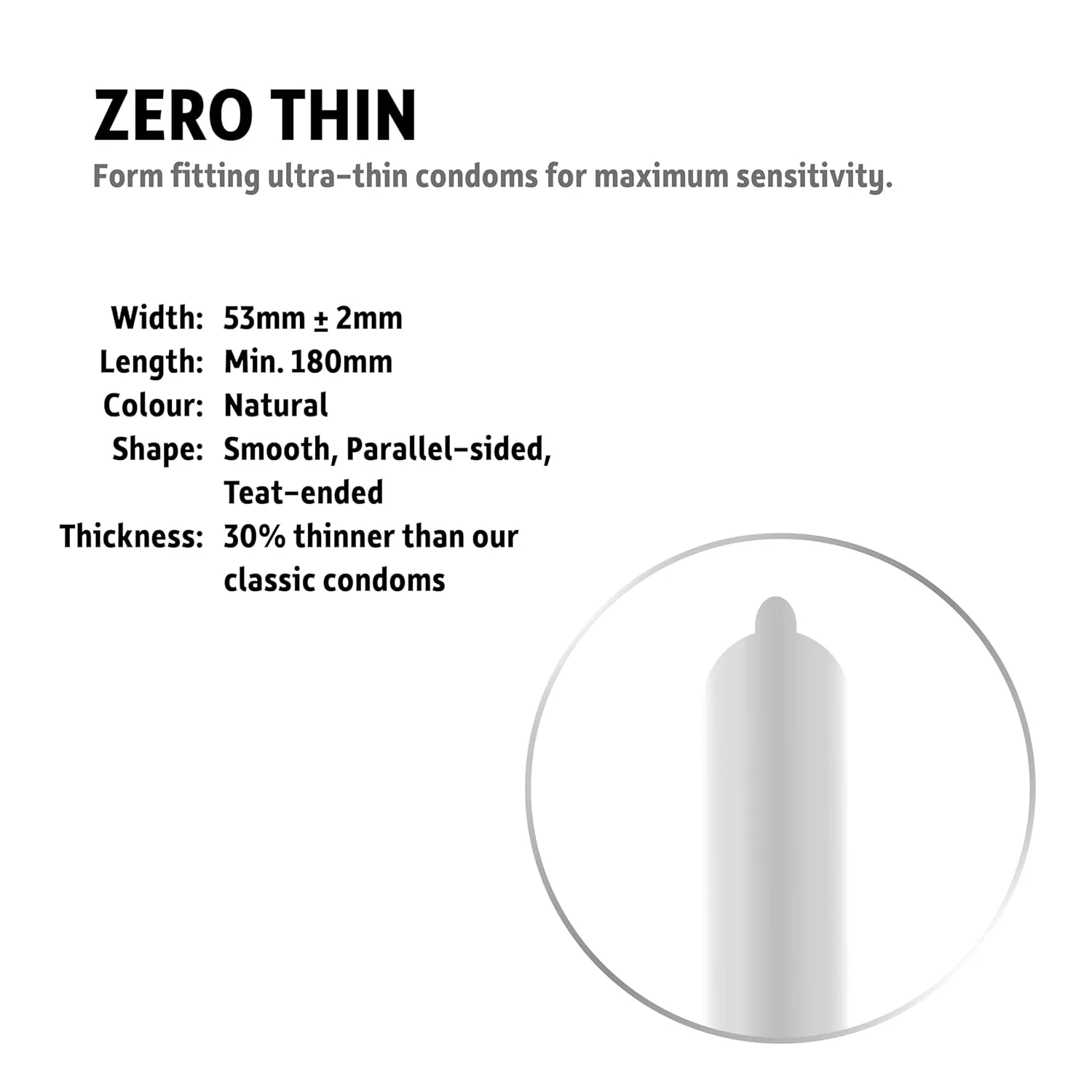 Carex Zero Thin Condoms - Ultra Thin, Sensitive - 12 Count - Image 4