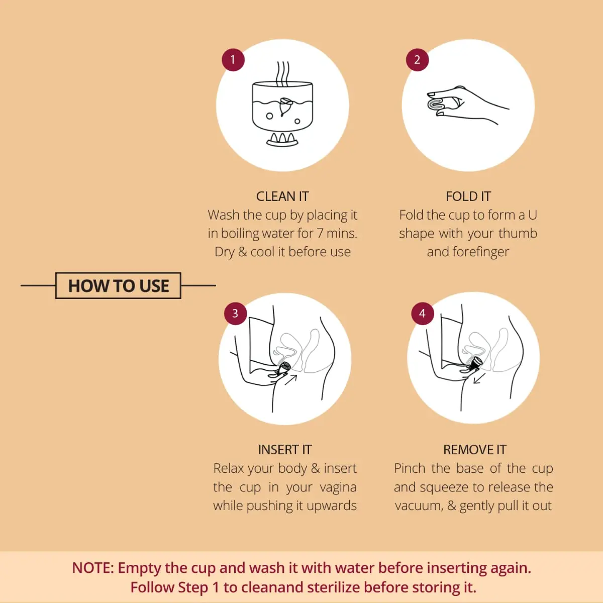 Carmesi menstrual cup provides 8-10 hours of leak-free comfort, is made of medical-grade silicone, and offers a sustainable and economical period solution for women.