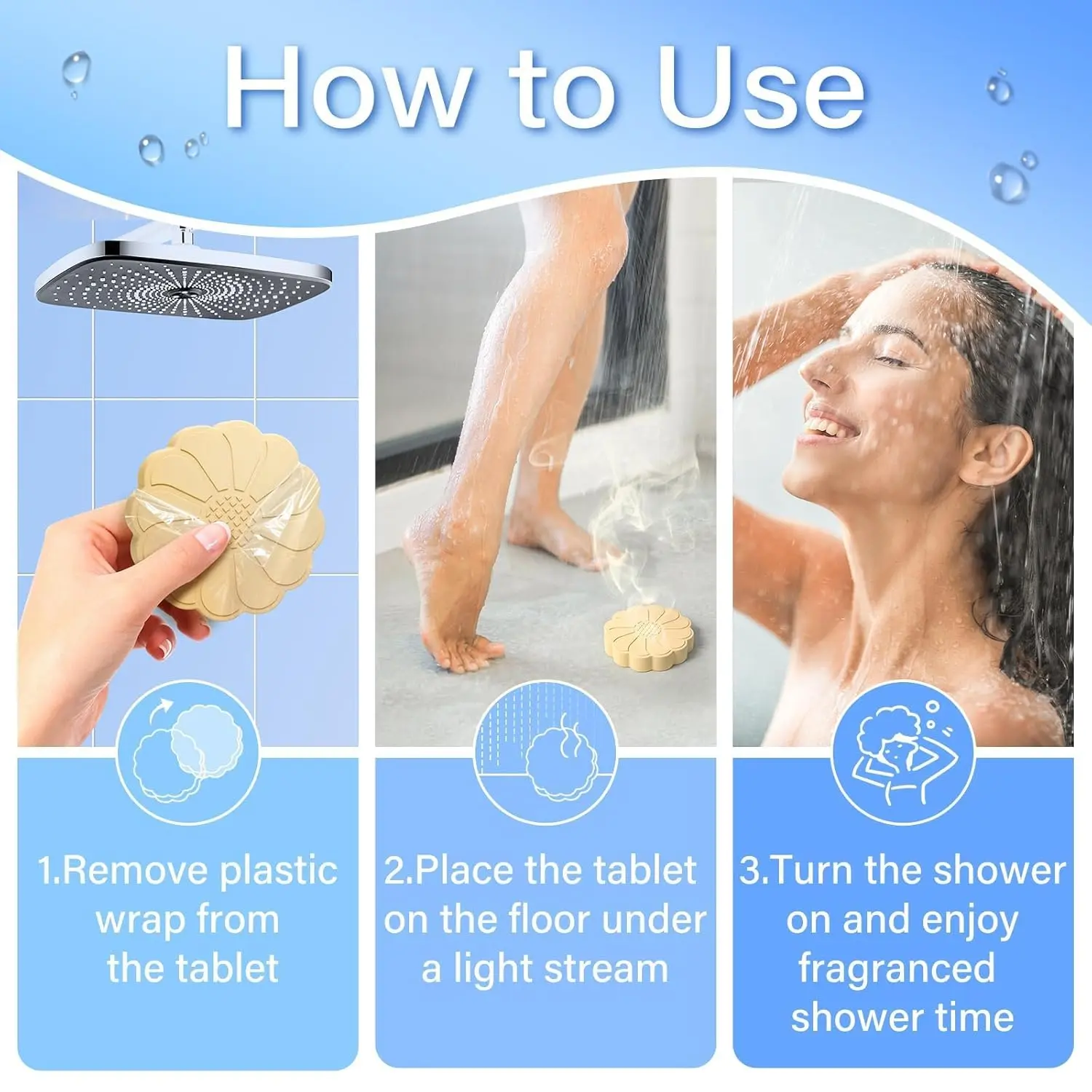 Cartoon shower steamers with six different scents offer a playful and aromatic shower experience, making a unique and thoughtful gift for women.