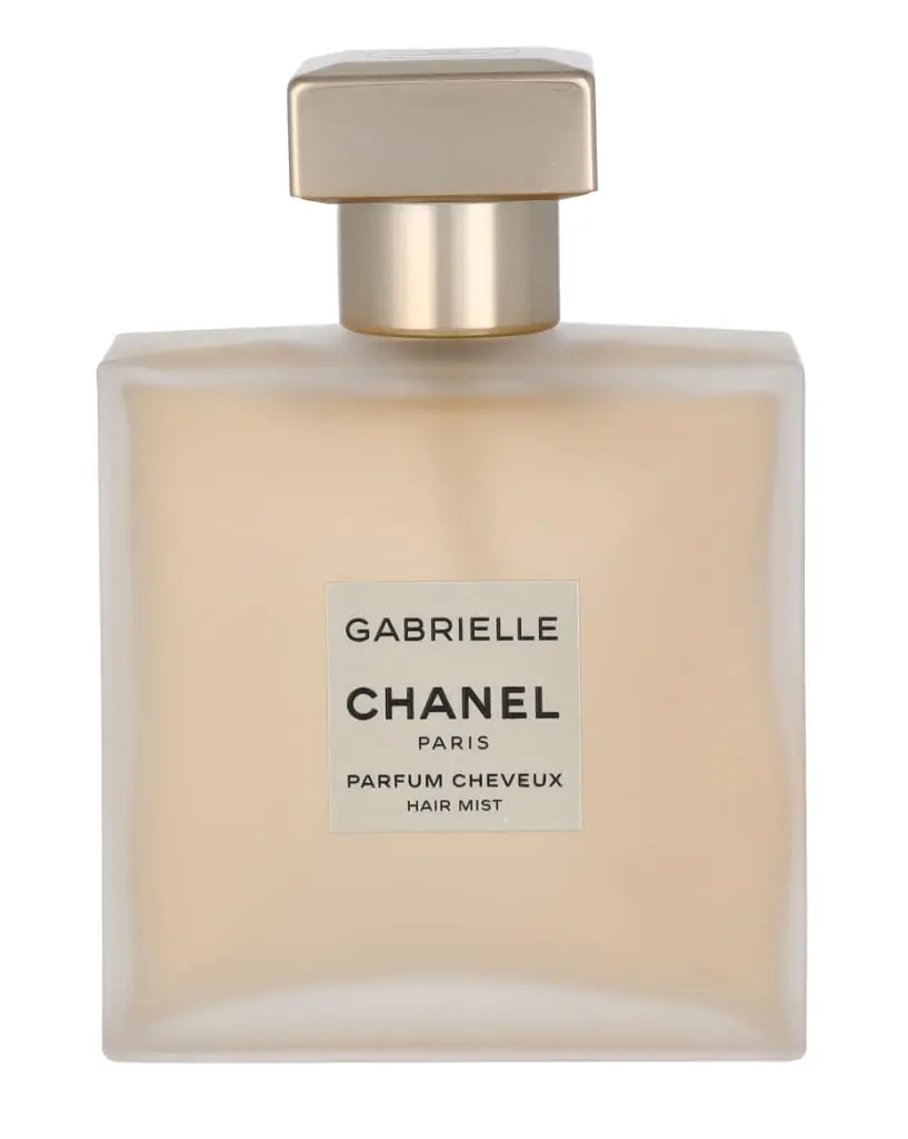 This is a bottle of CHANEL Gabrielle Hair Mist, a women's fragrance with top notes of mandarin orange and grapefruit, middle notes of tuberose and jasmine, and base notes of sandalwood and musk.