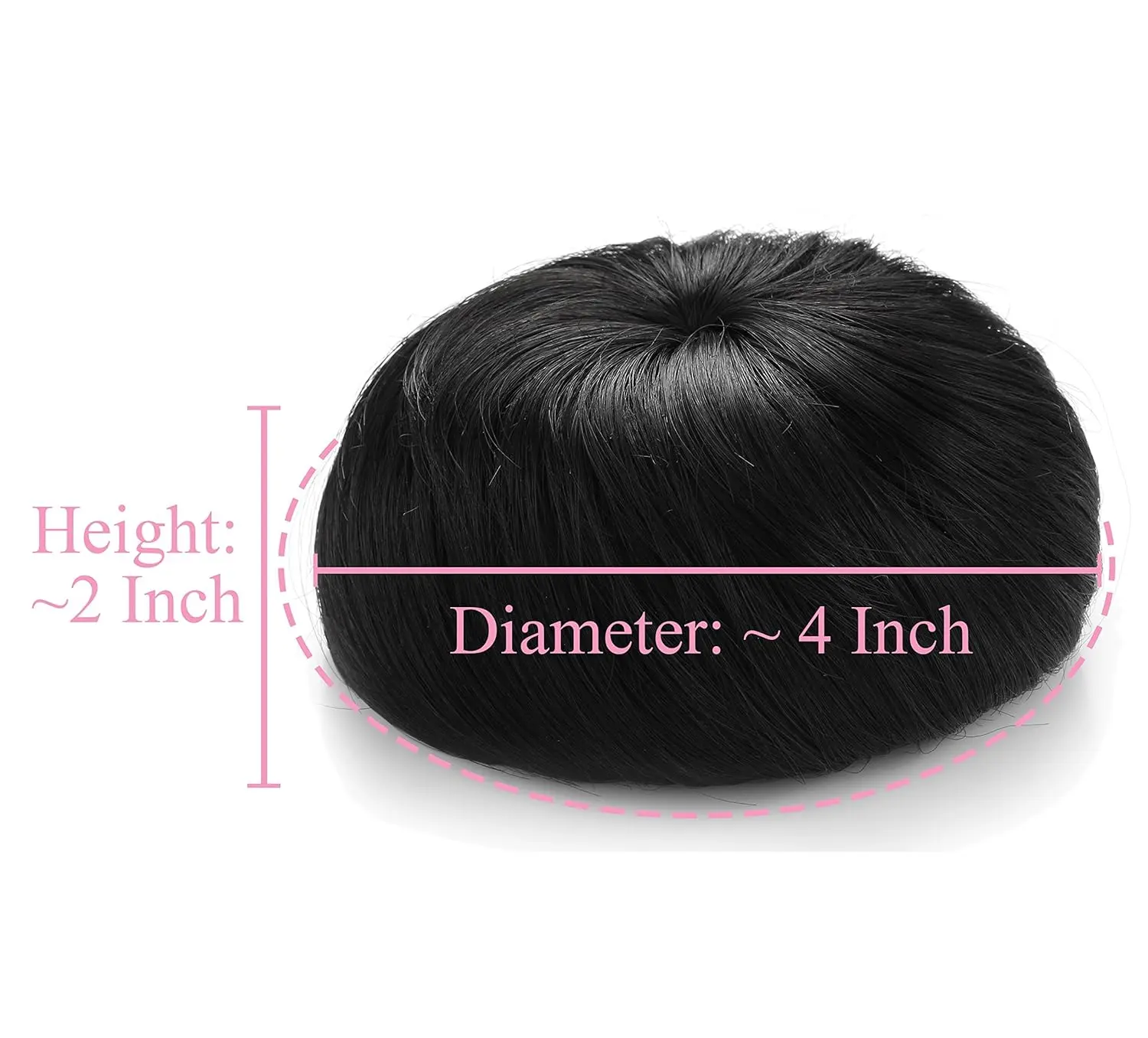 Blonde and brown chignon bun hairpiece extension made from heat-resistant synthetic fiber.