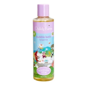 Childs Farm bubble bath creates soft, long-lasting bubbles with a calming tangerine fragrance, perfect for newborns and kids with dry and sensitive skin.