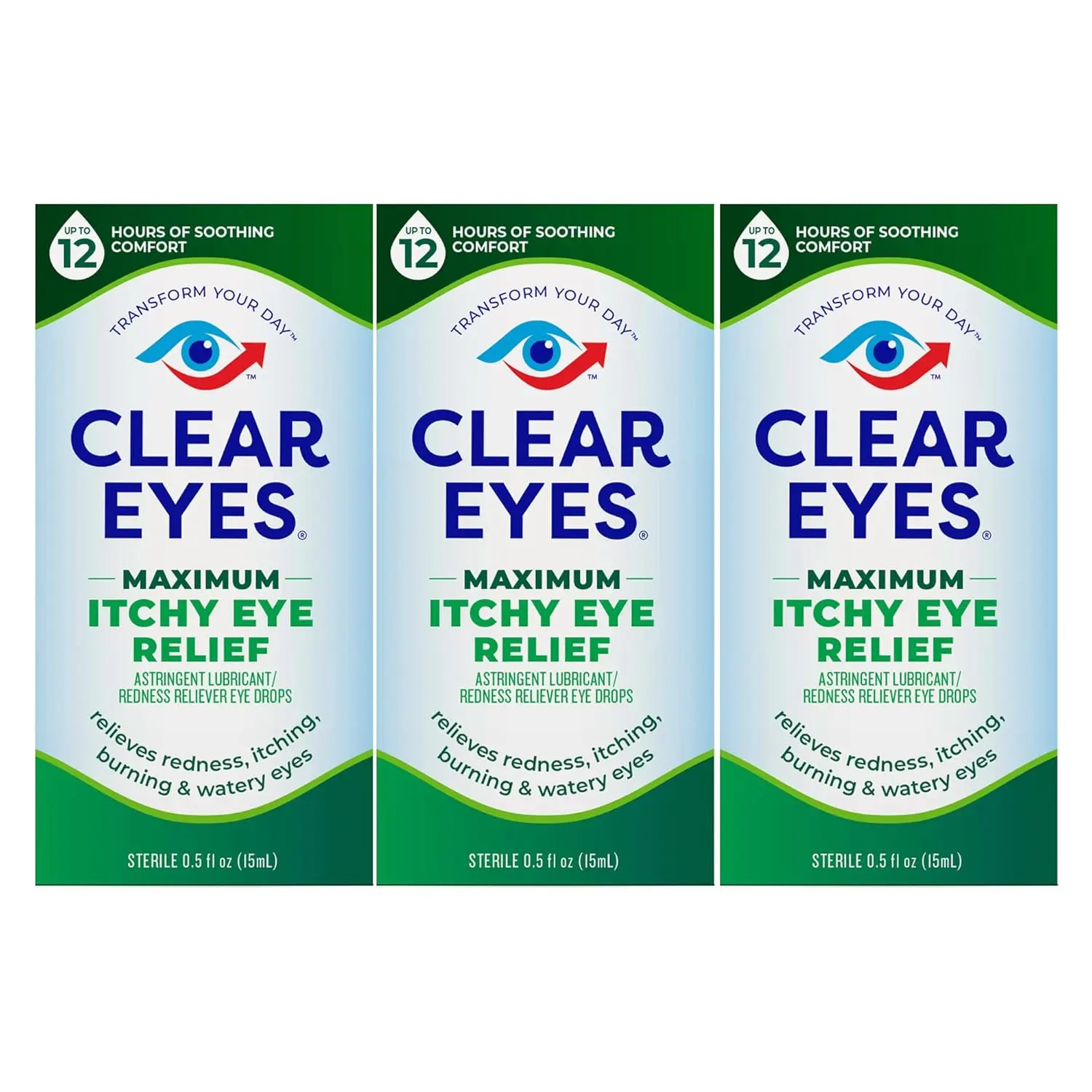 Clear Eyes Maximum Itchy Eye Relief Drops - 3 Pack