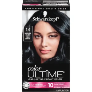 Schwarzkopf Color Ultime Sapphire Black hair color cream provides intense, fade-resistant color and lasting shine.
