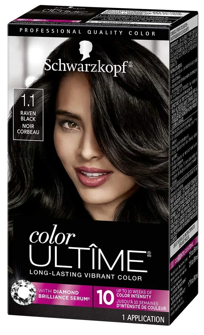 Schwarzkopf Color Ultime Sapphire Black hair color cream provides intense, fade-resistant color and lasting shine.