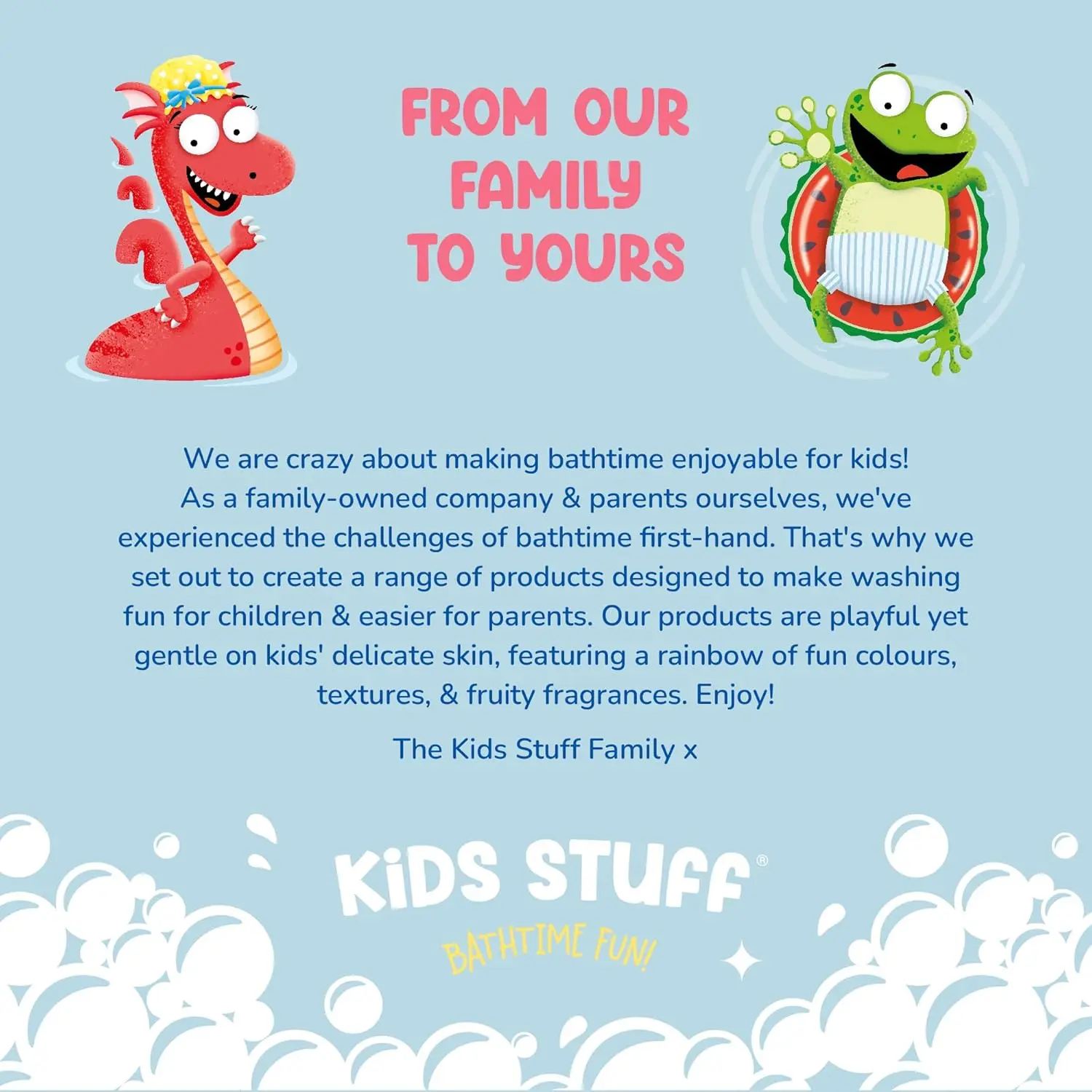 Kids Stuff Crazy Soap colour changing bubble bath transforms from red to blue in warm water, creating a fun and magical bath time experience for children.