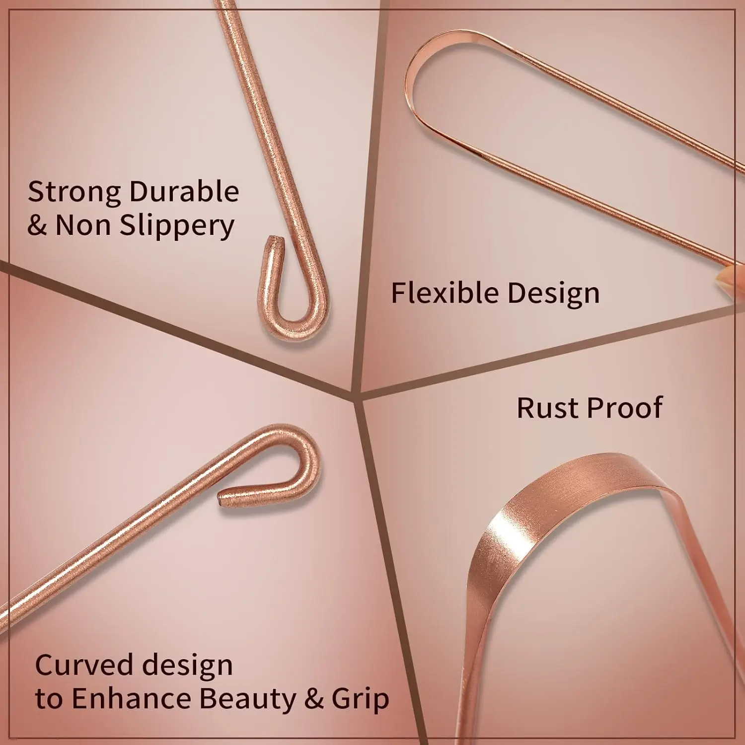 Copper Tongue Scraper Cleaner Brush 2 Pcs - Image 3