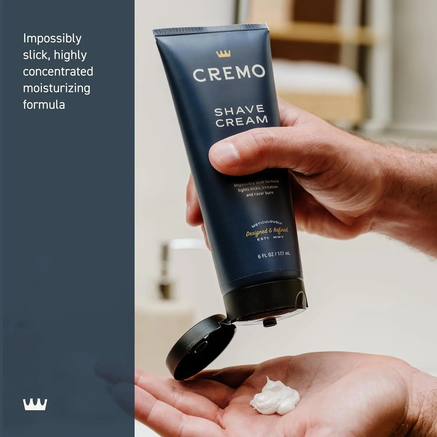 Two tubes of Cremo Palo Santo shave cream offering an ultra-slick shave with a premium scent to fight nicks and razor burn.