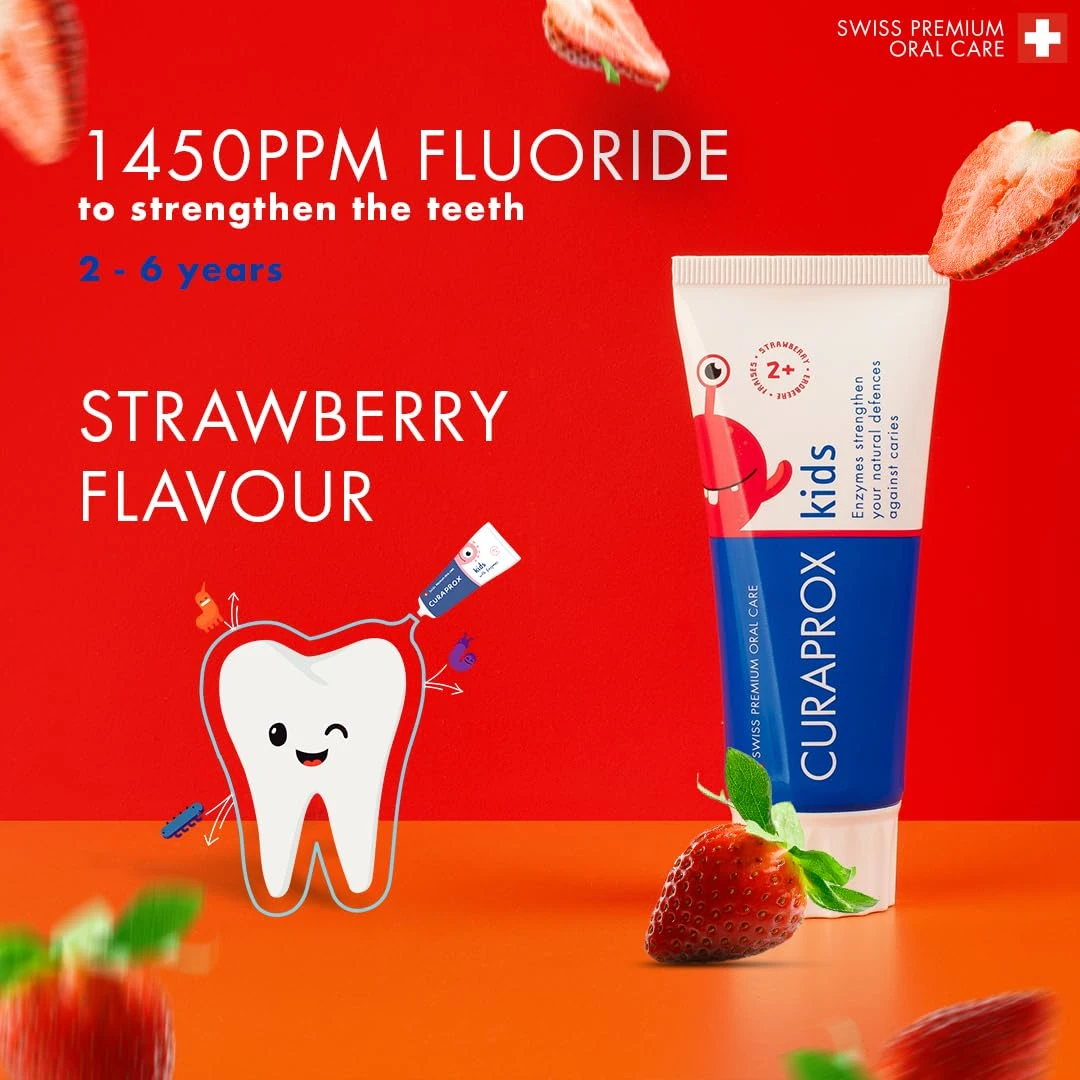 Curaprox Kids Strawberry Toothpaste | Fluoride Protection - Image 3