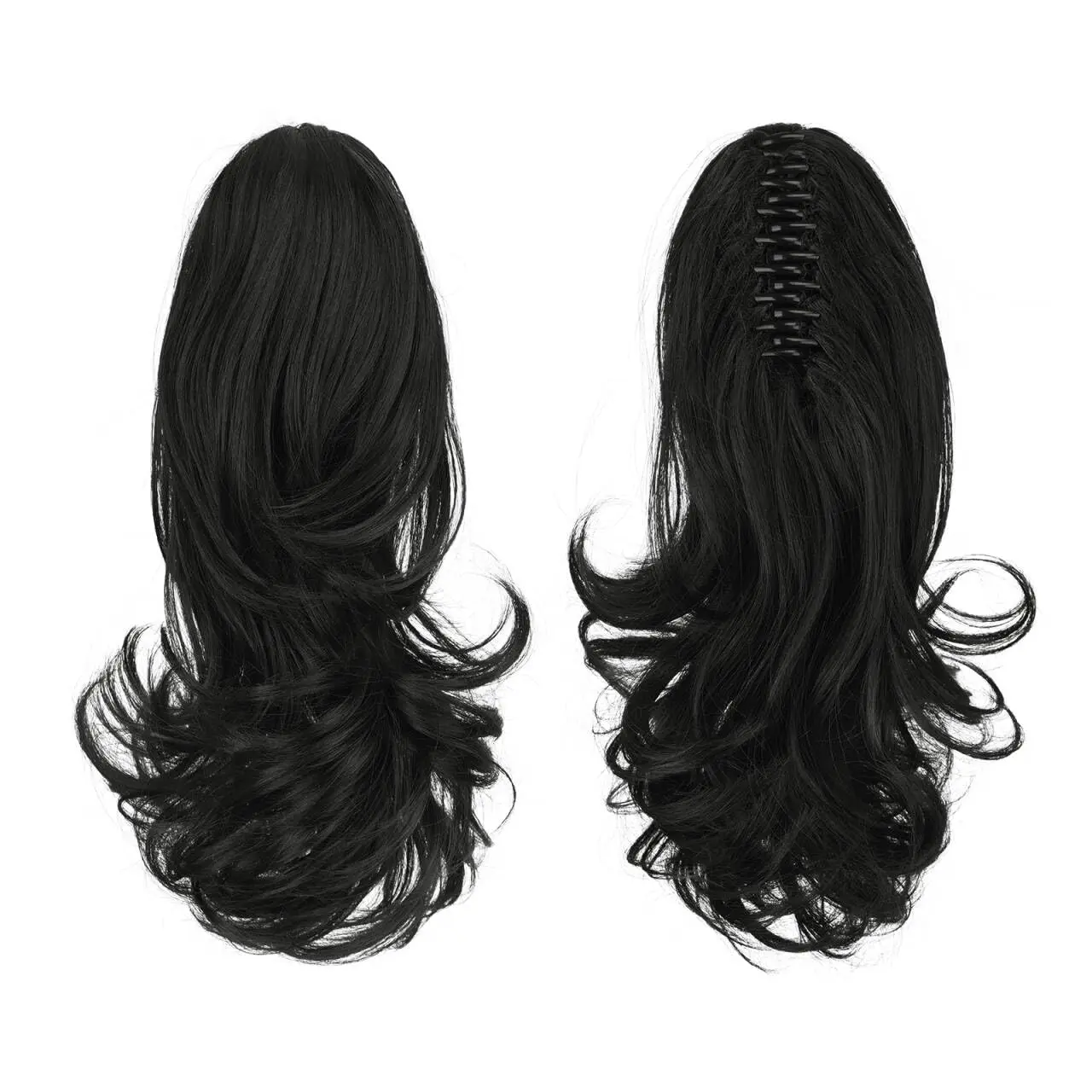 This 13-inch long curly ponytail extension features a claw clip attachment for secure, comfortable wear, adding volume and length for a natural-looking hairstyle.