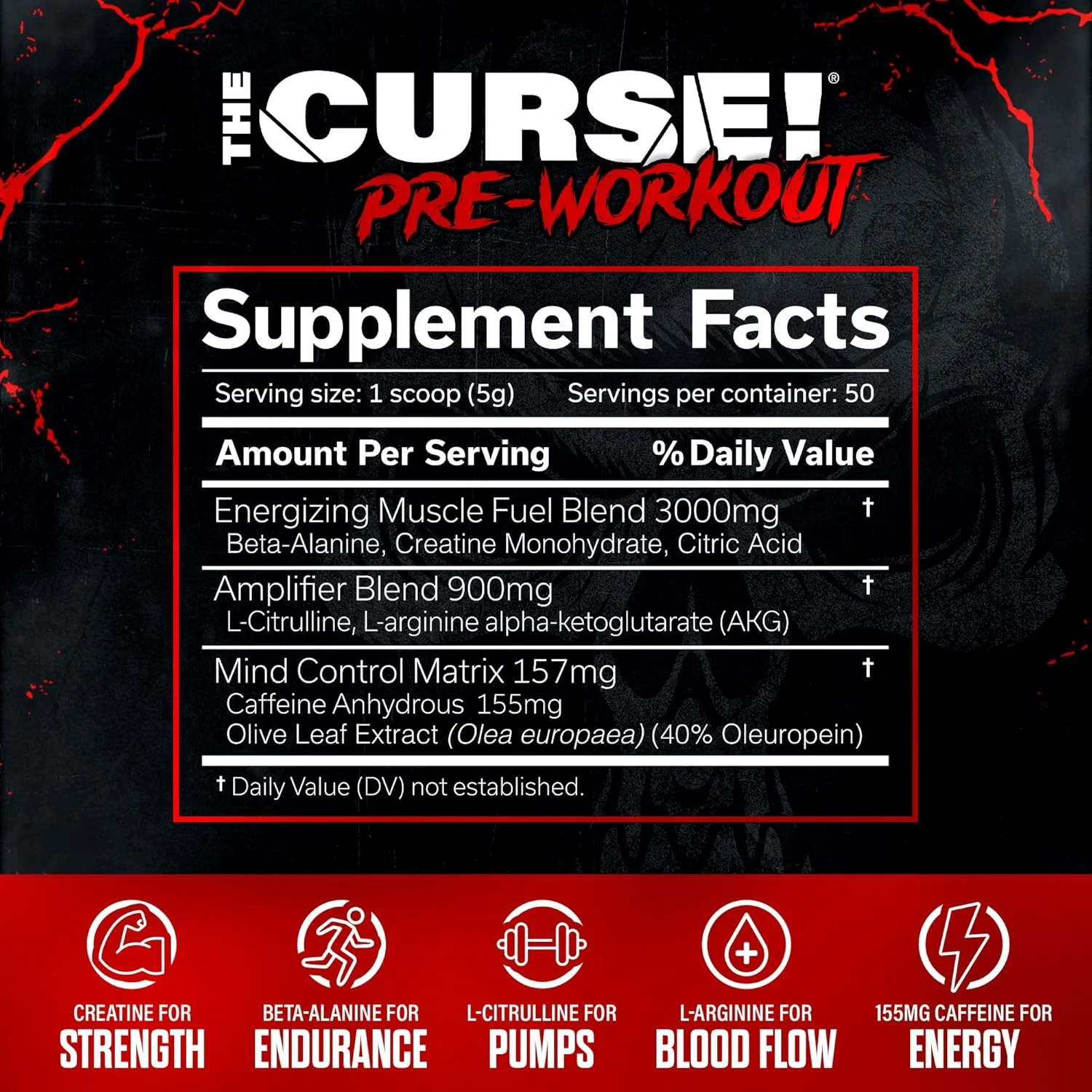 The Curse Pre Workout Blue Raspberry Ice - Image 3