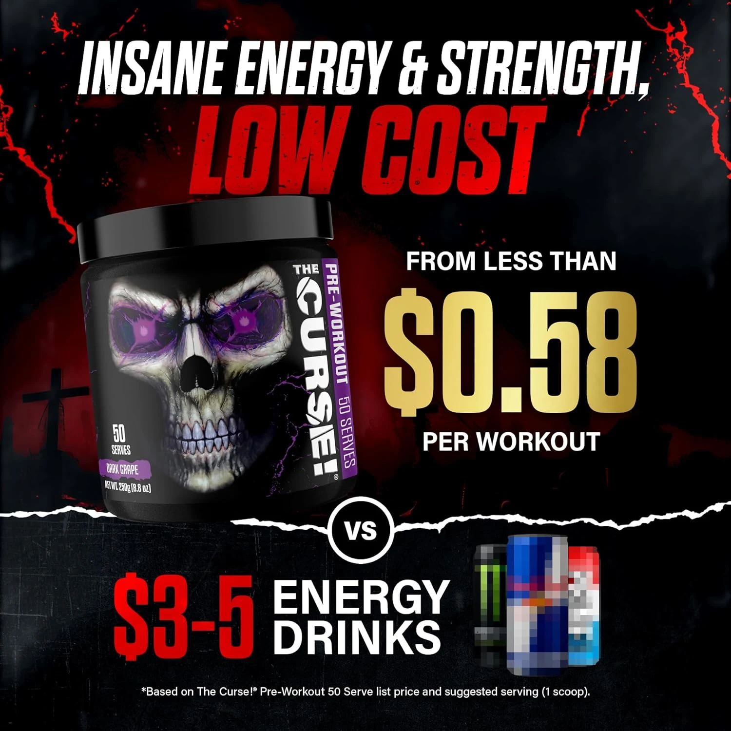 The Curse Pre Workout Blue Raspberry Ice - Image 5