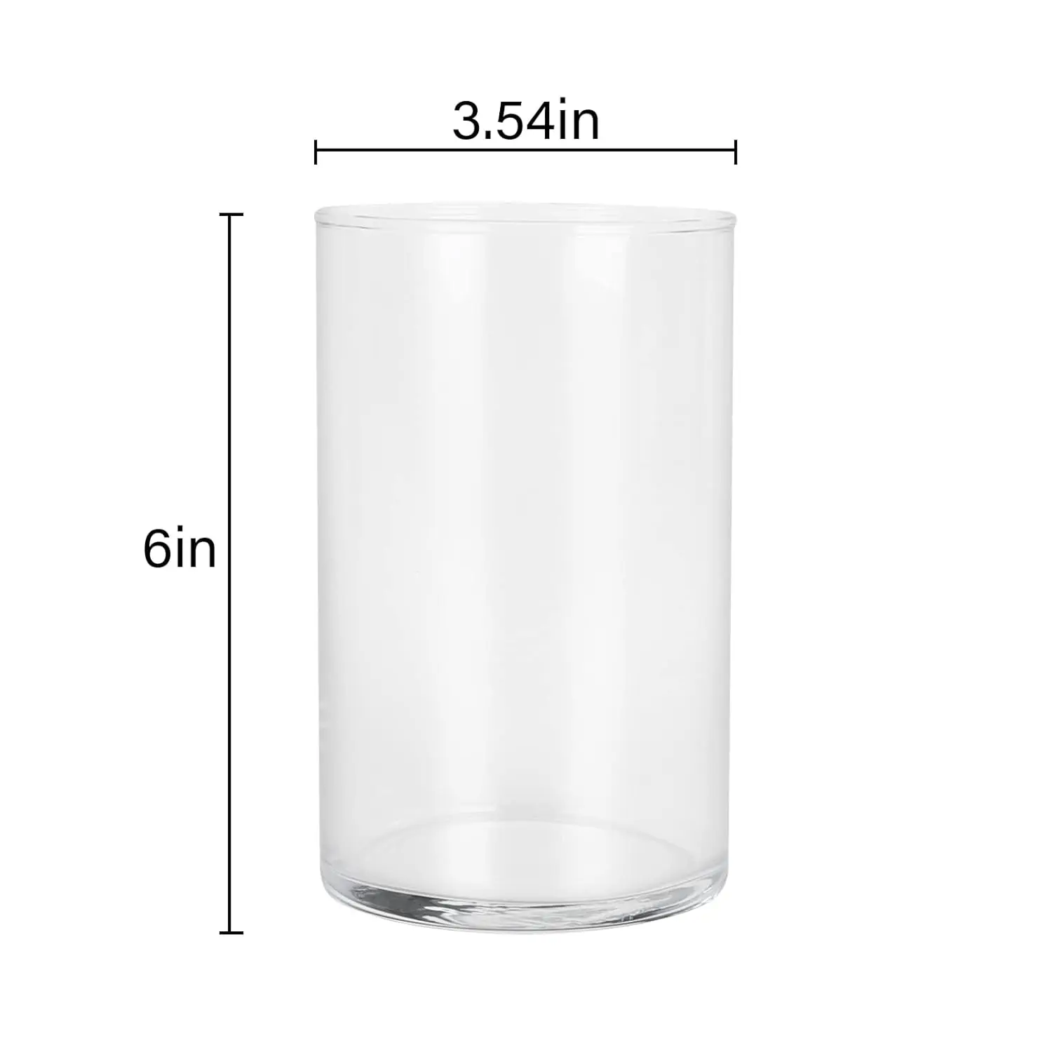 This set of three 6 inch tall clear glass cylinder vases is perfect for wedding centerpieces, floral arrangements, candle holders, or home decor.