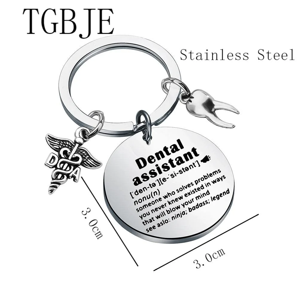 DA Gift Dental Assistant Keychain Dentist Hygienist Gift - Image 2