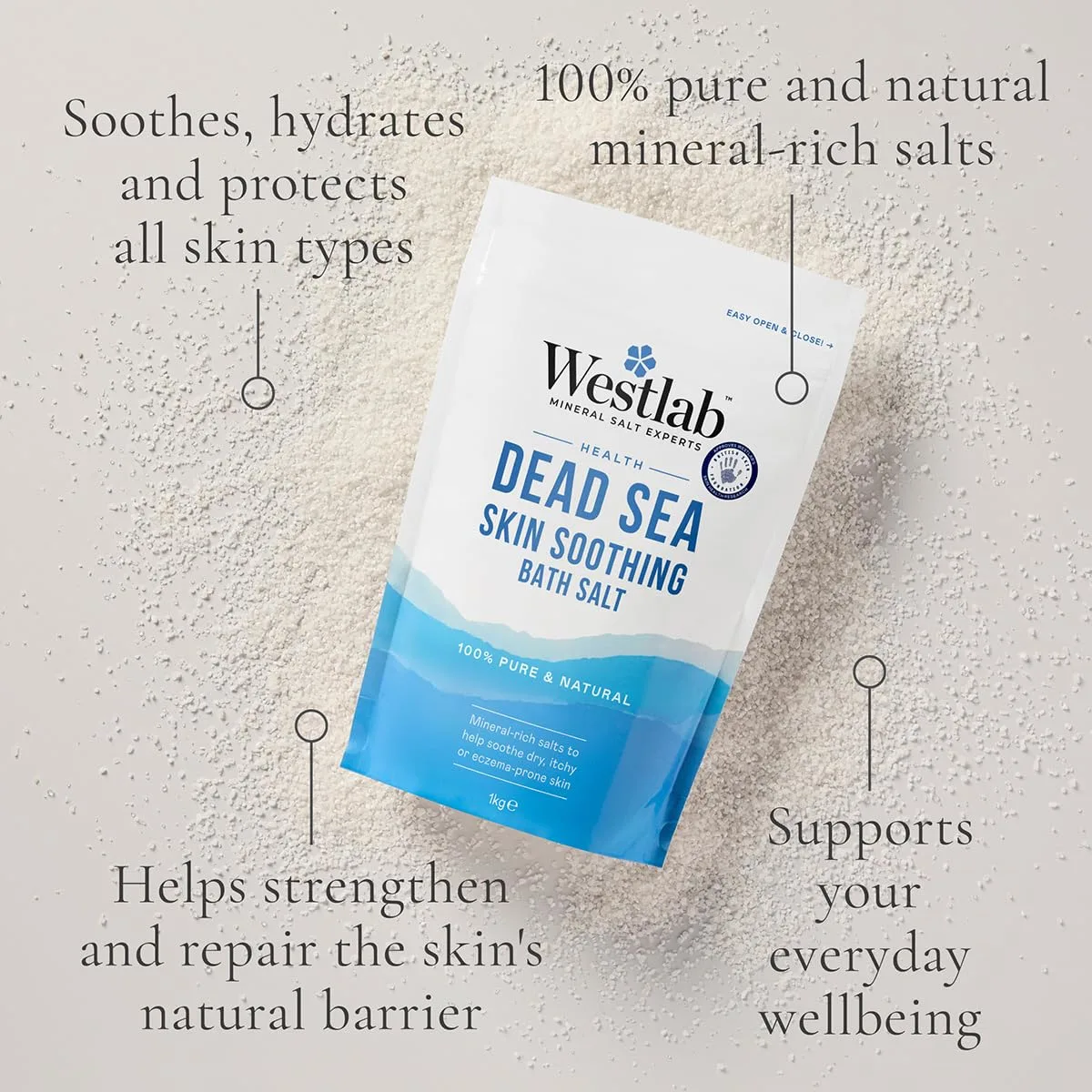 Soothing Dead Sea Salt for Eczema, Psoriasis & Dry Skin - Image 2