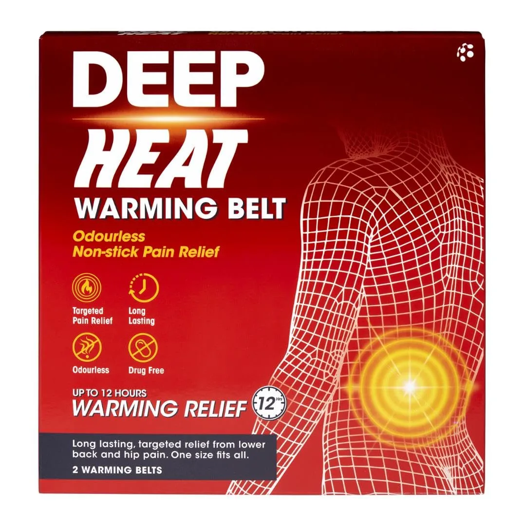 DEEP Heat Warming Belt 2pk - 12hr Pain Relief