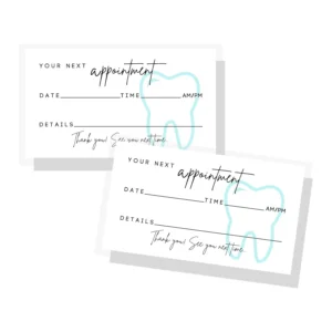 Dental Appointment Reminder Cards - 50 Minimalist Cards