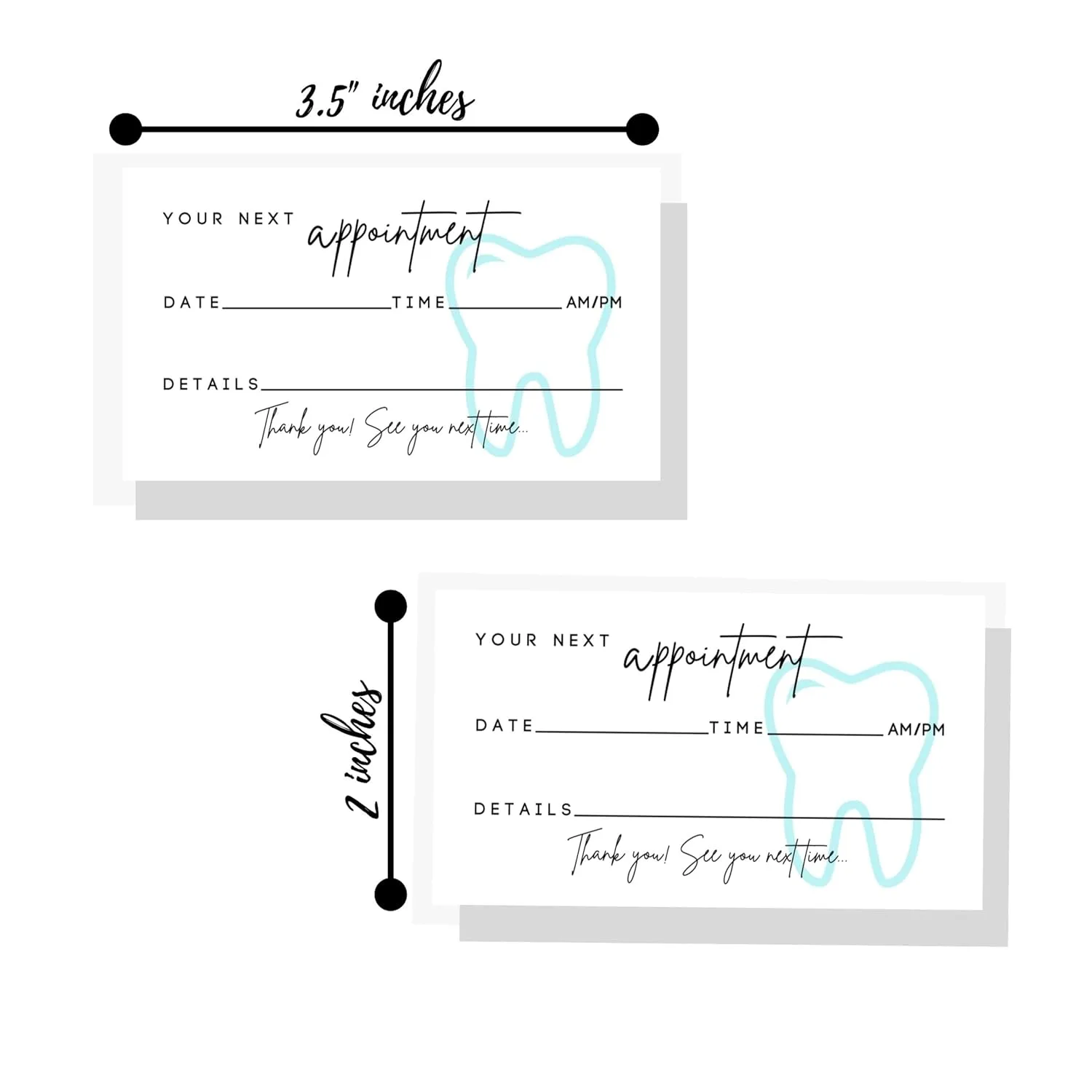 Dental Appointment Reminder Cards - 50 Minimalist Cards - Image 2