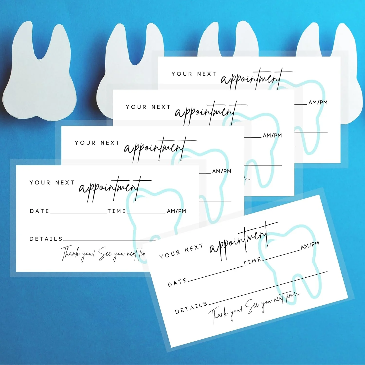 Dental Appointment Reminder Cards - 50 Minimalist Cards - Image 4