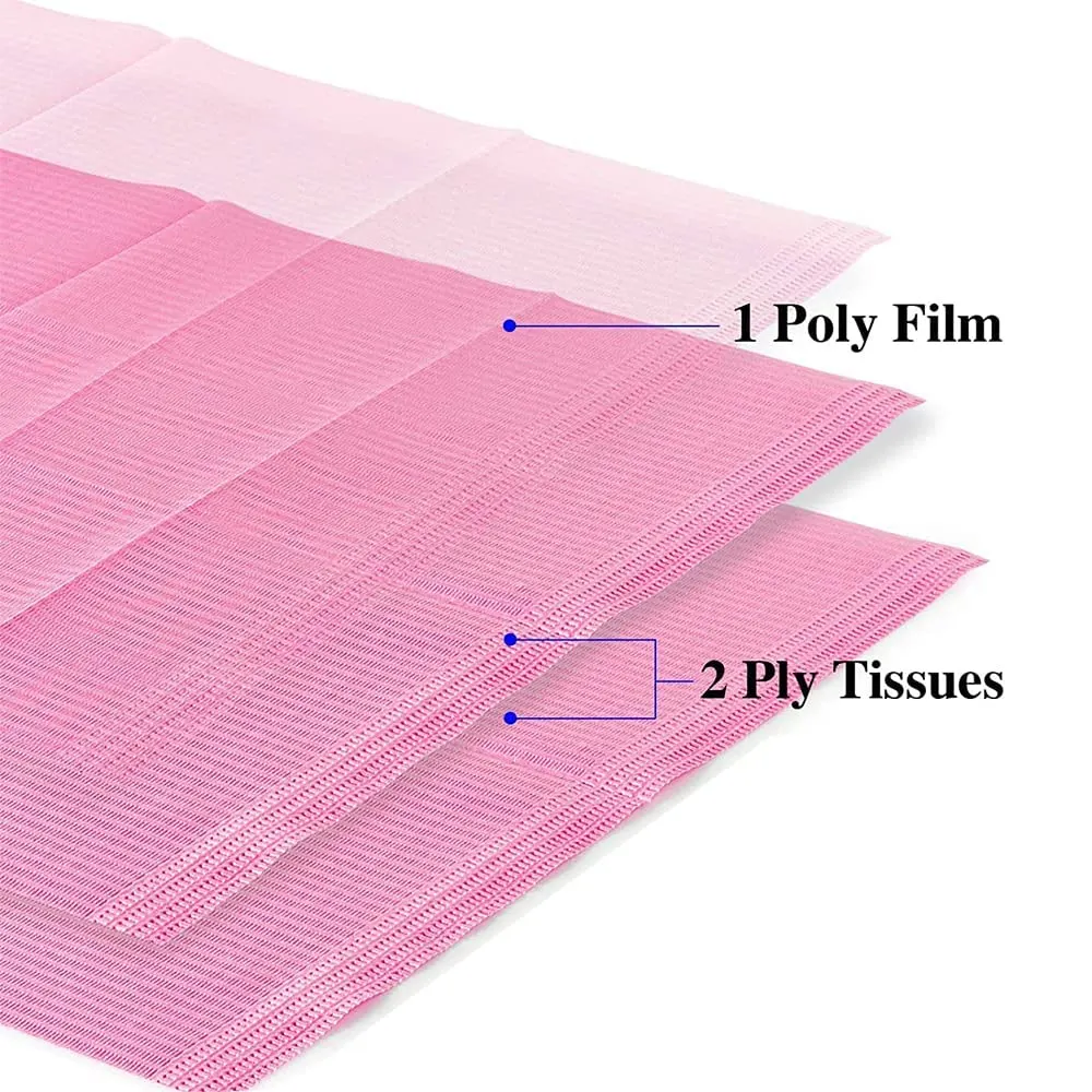 Disposable Dental Bibs Nail Art Table Mat Pink - Image 2