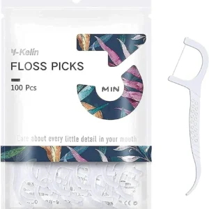 This pack includes 100 dental floss picks designed for daily use to prevent bad breath and gingivitis, featuring a high molecular weight polyethylene fiber floss that won't split or crack, an arc hook for use as a toothpick, and a protected tartar pick in the handle for removing plaque and food debris.