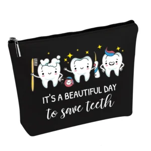 Dental Hygienist Gift Makeup Bag Save Teeth Cosmetic Bag