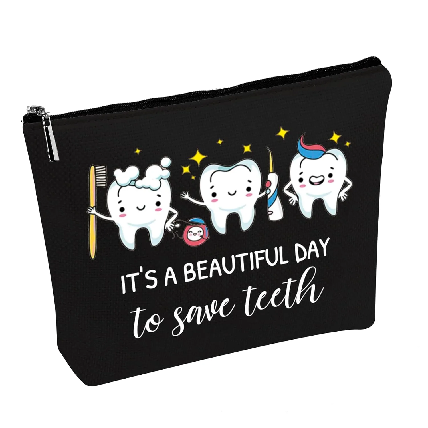 Dental Hygienist Gift Makeup Bag Save Teeth Cosmetic Bag