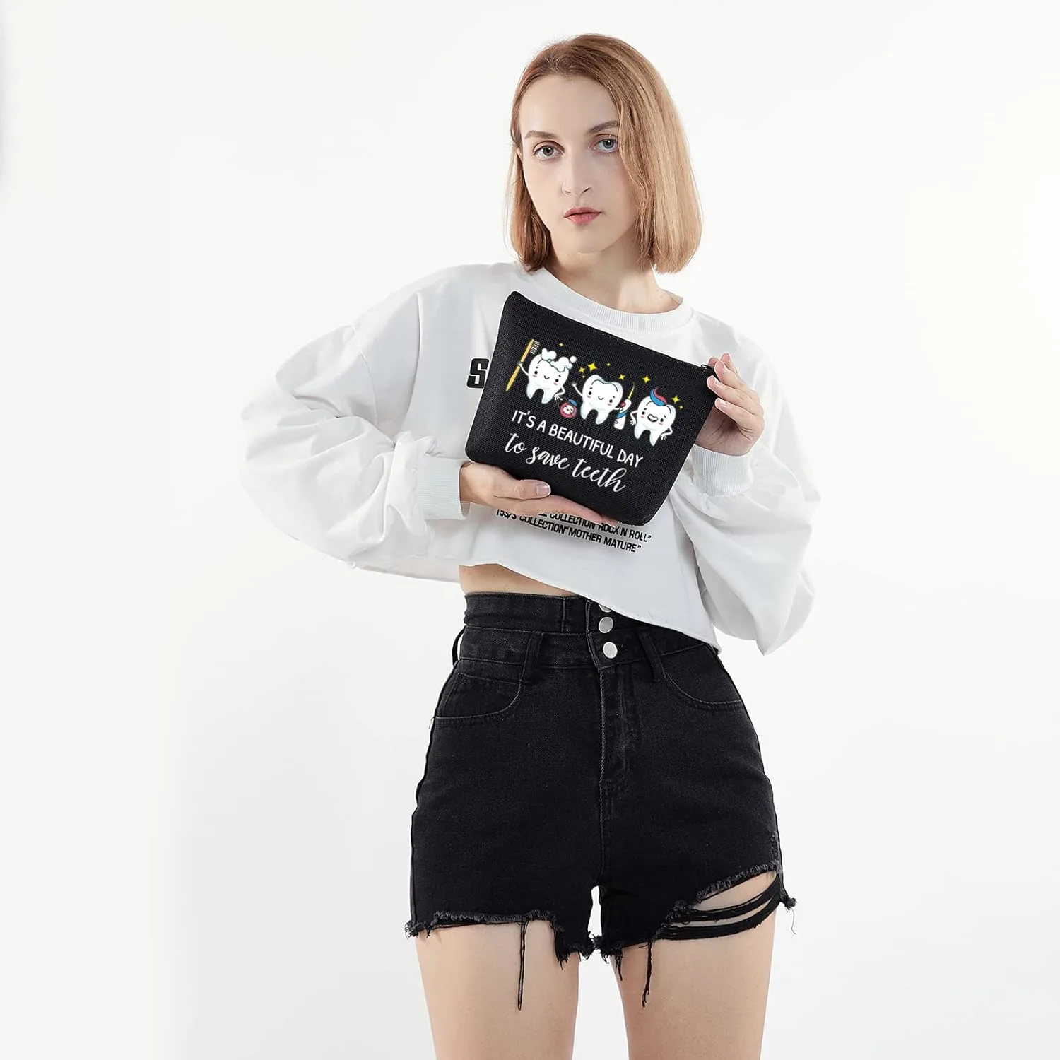 Dental Hygienist Gift Makeup Bag Save Teeth Cosmetic Bag - Image 4