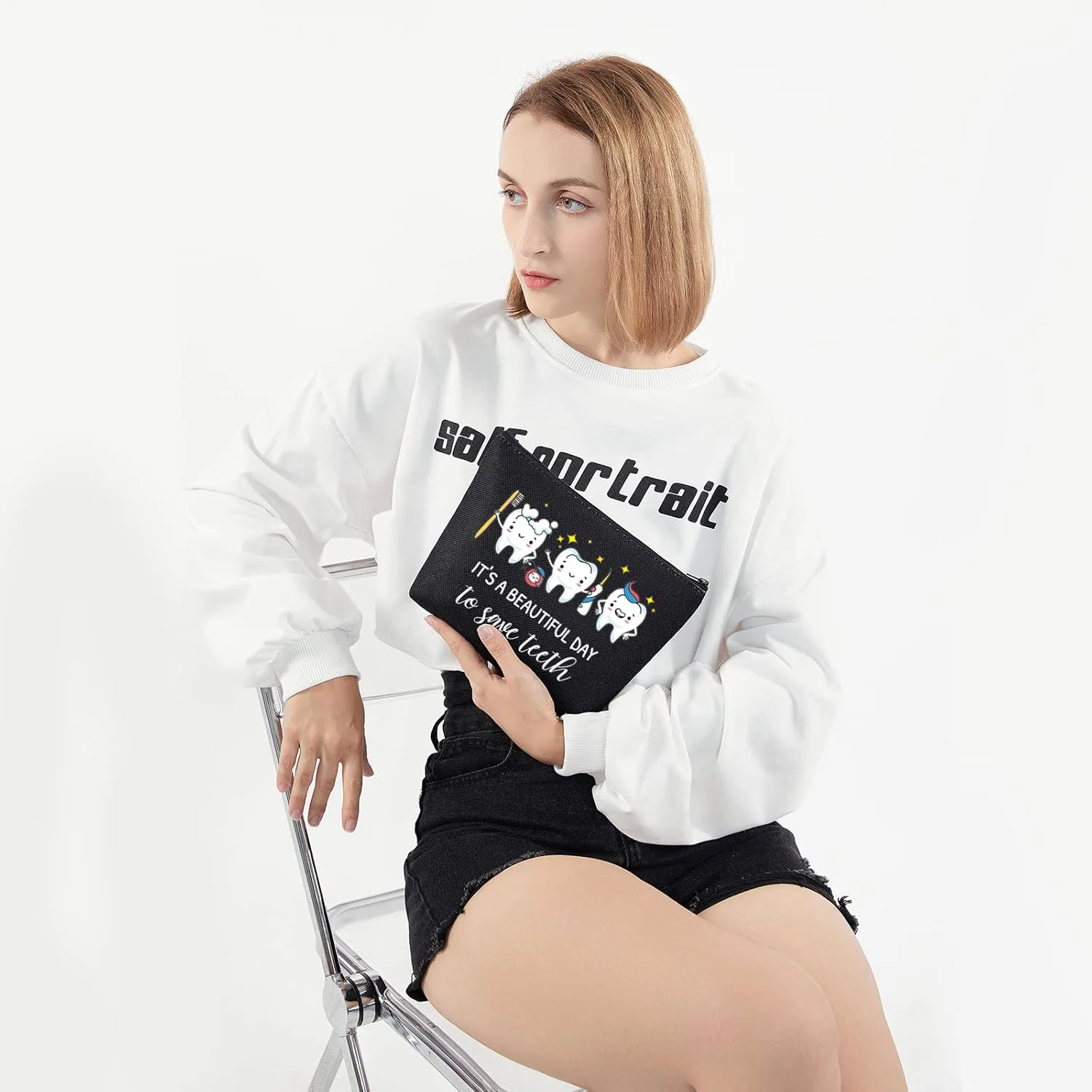 Dental Hygienist Gift Makeup Bag Save Teeth Cosmetic Bag - Image 5