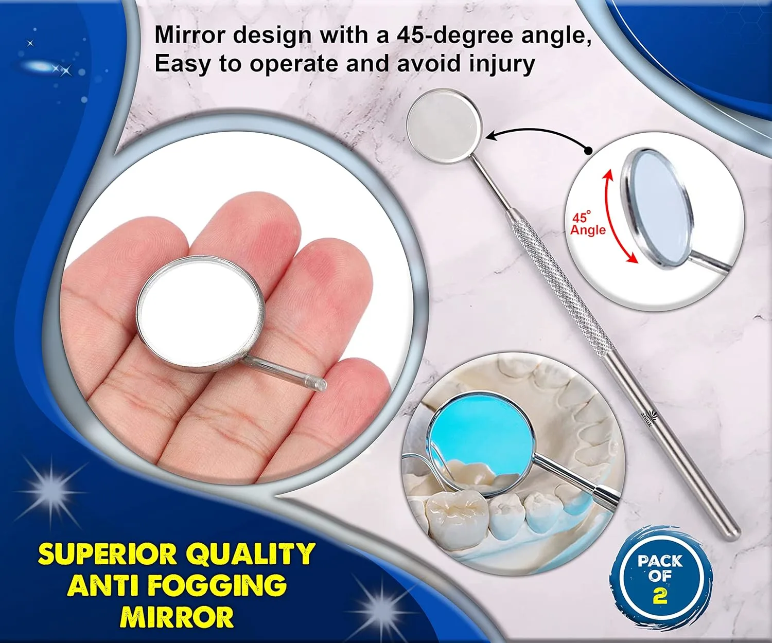 Dental Mirror Anti-Fog Oral Mirror Teeth Inspection - Image 3