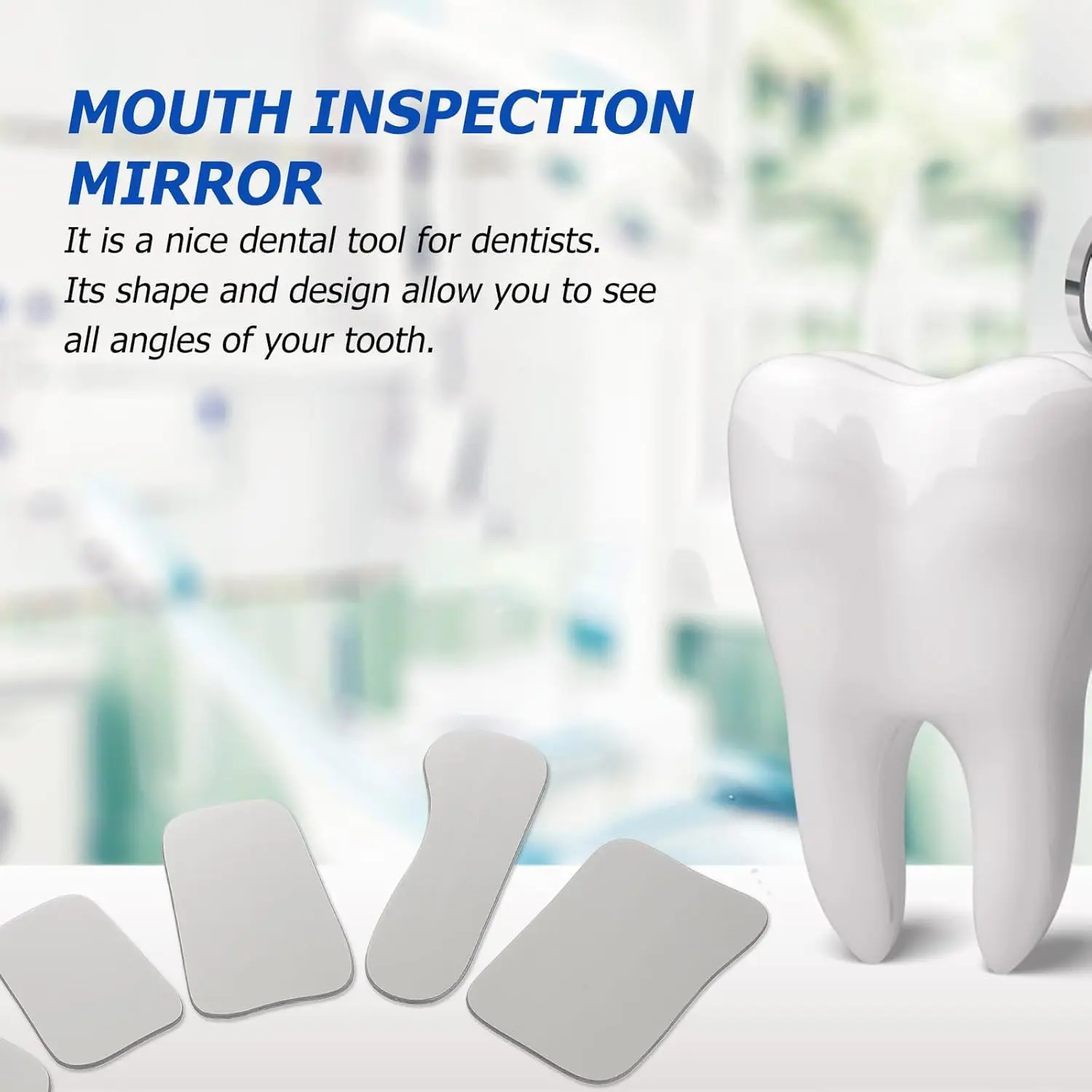 This intraoral dental photography mirror offers clear reflection for detailed mouth inspections and dental photography, aiding in diagnosis and treatment planning.
