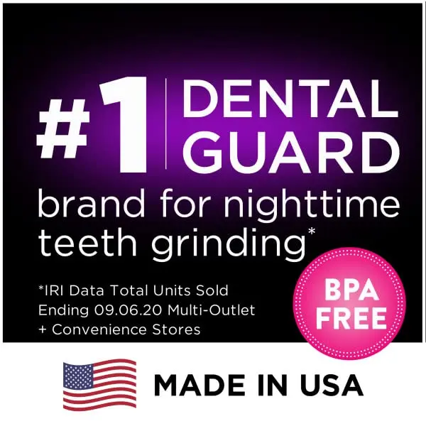 This image shows a pack of three DenTek Maximum Protection Dental Guards for professional fit and comfortable nighttime use.