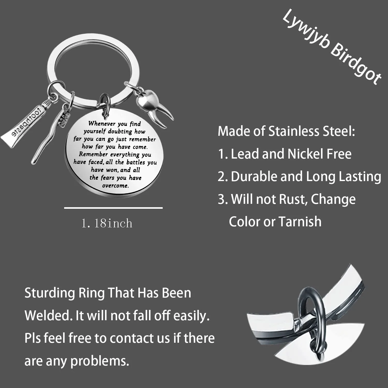 Dentist Keychain Gift - Dental Graduation Jewelry - Image 2