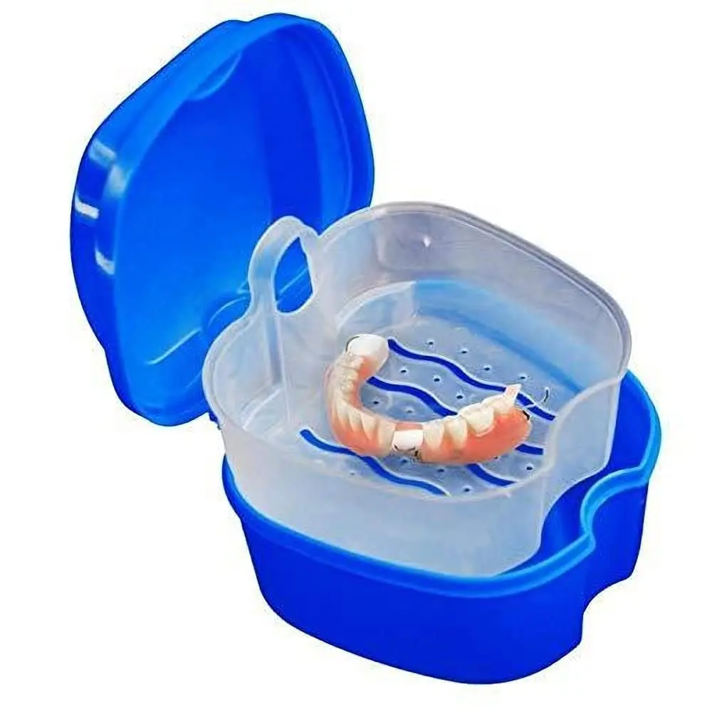 Denture Bath Box Case False Teeth Storage 2pcs - Image 2