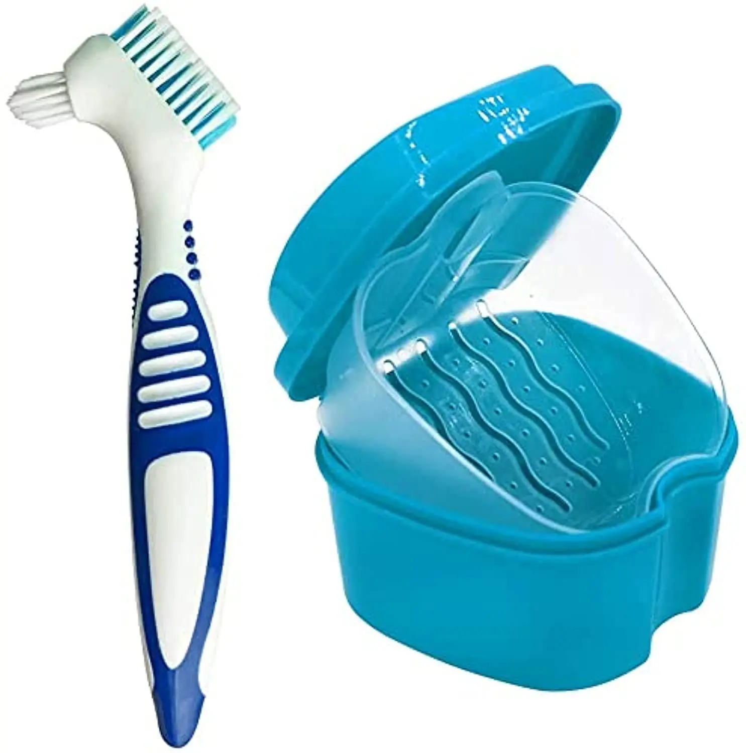 Denture Case with Brush Travel Retainer Box