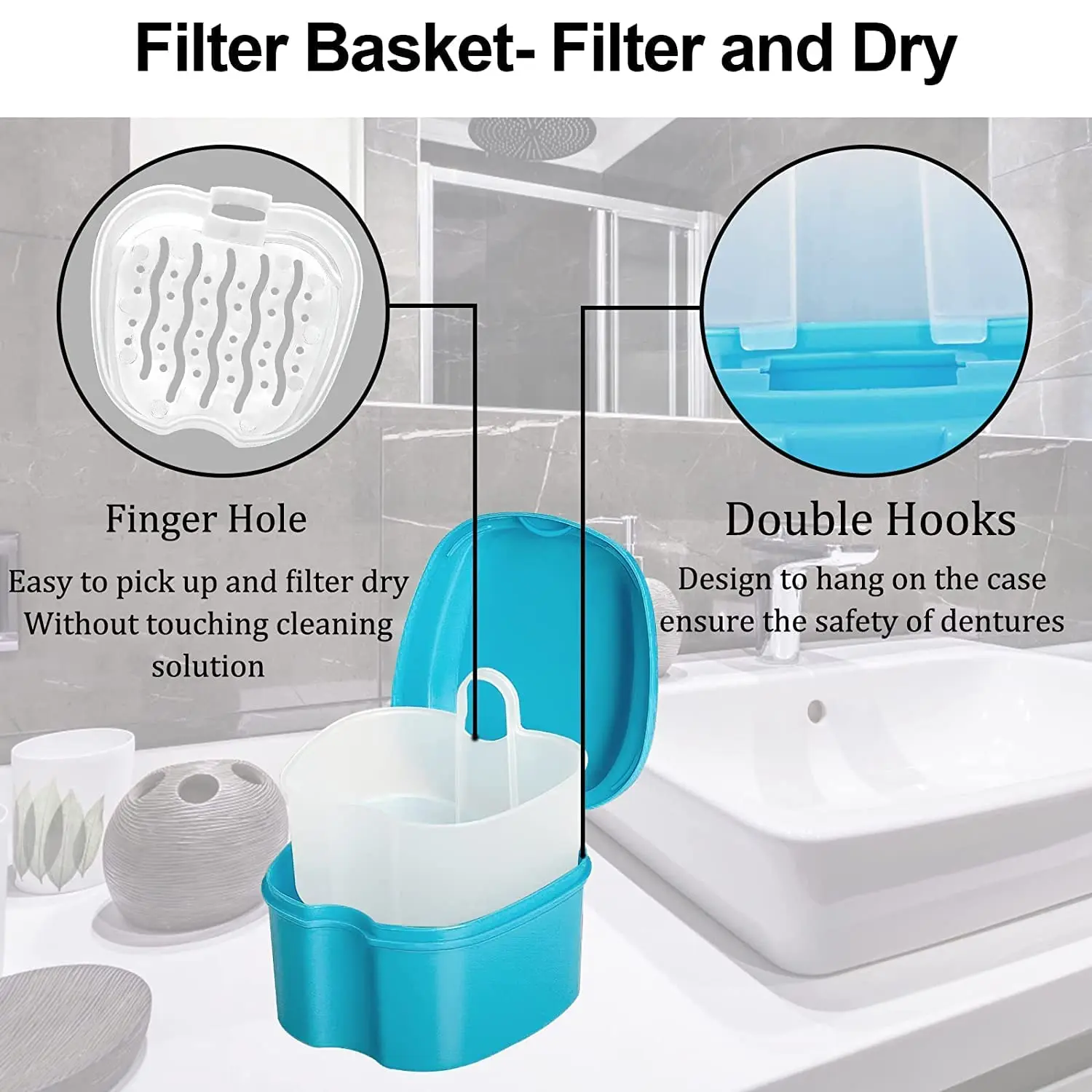 Denture Case with Brush Travel Retainer Box - Image 4