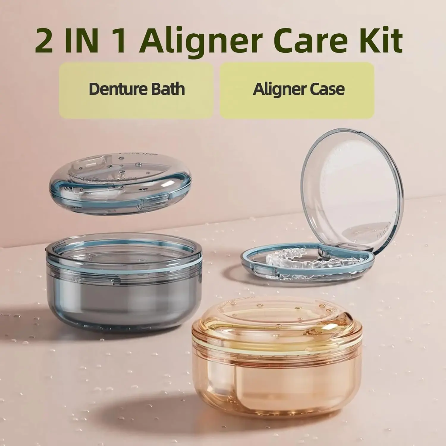 Denture Case - Retainer Cleaner Cup - Travel Friendly - Image 2