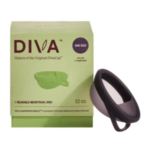 The Diva Disc is a comfortable, reusable menstrual disc made of medical-grade silicone that provides a leakproof experience for up to 12 hours of continuous wear.