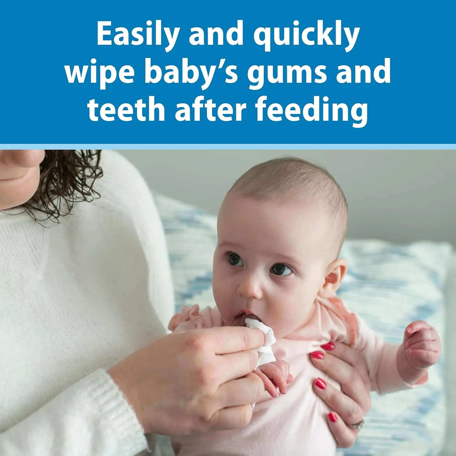 Dr. Brown's fluoride-free tooth and gum wipes in a 30-pack, safe to swallow and BPA-free.